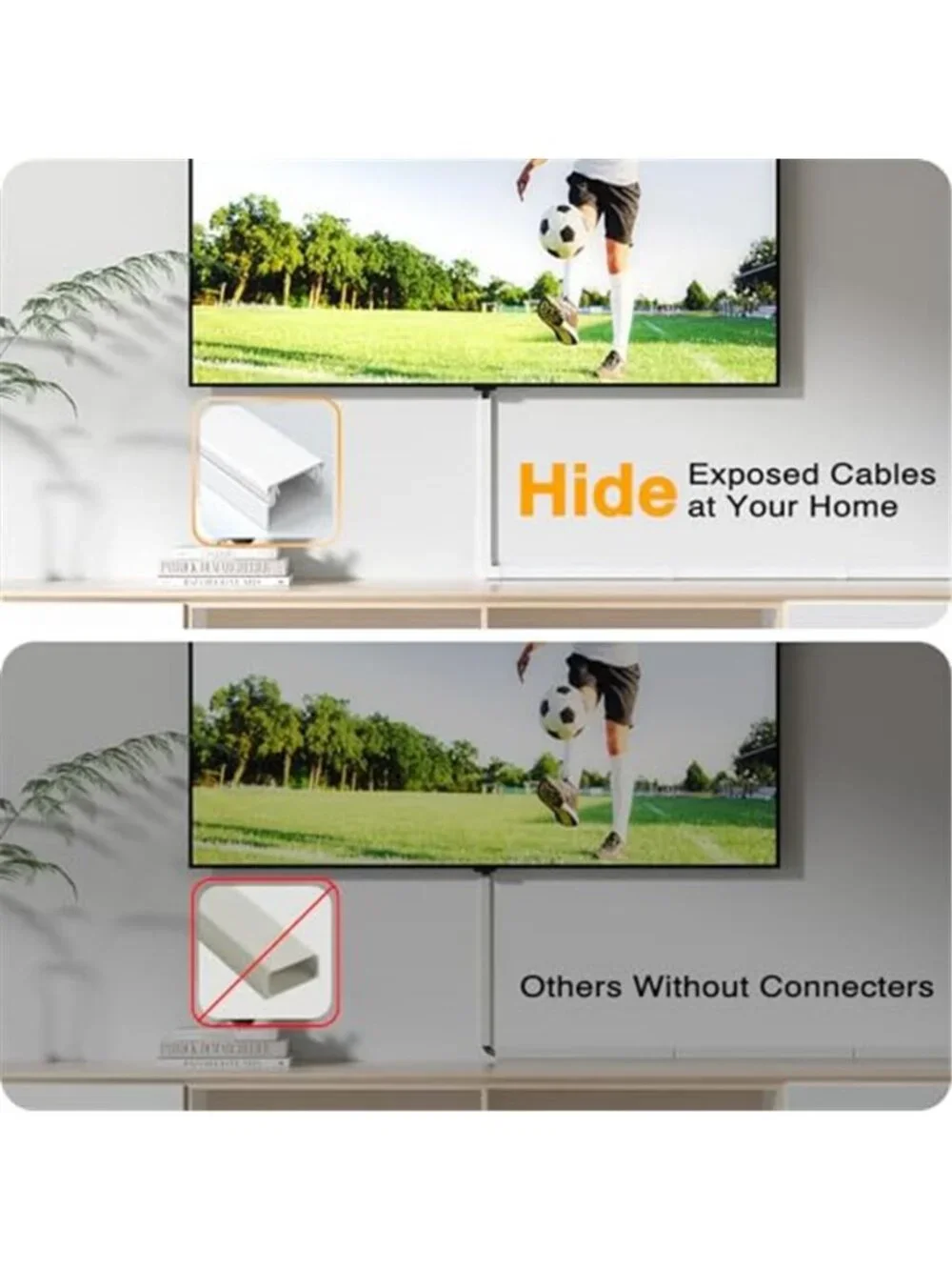 Cable Cord Cover Raceway Kit Wall Wire Hider TV Cable Concealer Paintable 157in